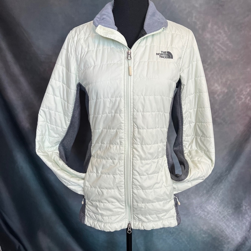 The North Face Thermoball Hybrid Eco Jacket Pale Mint Green Gray Size Small‎